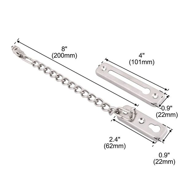 Stainless Steel Hall Door Window Security Lock Latch cord Catch Locking Guard - Picture 2 of 6